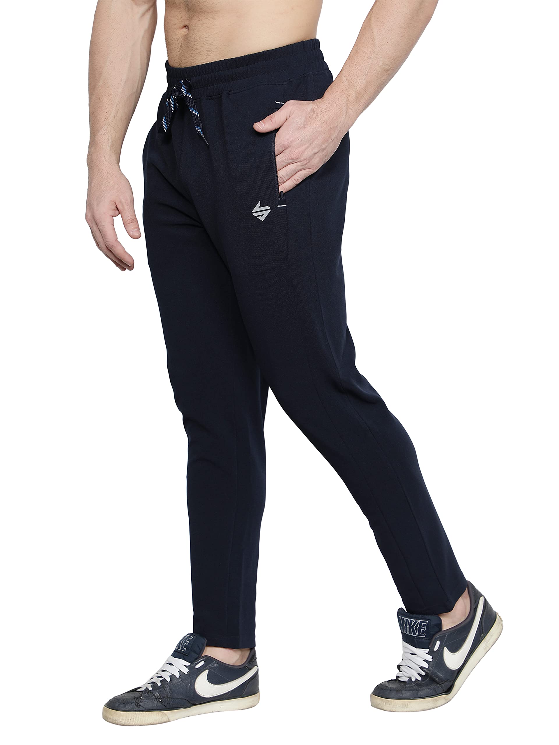 John AllyGymwear Sports Trackpant for Men with Zipper Pockets & Dryfit Fabric.