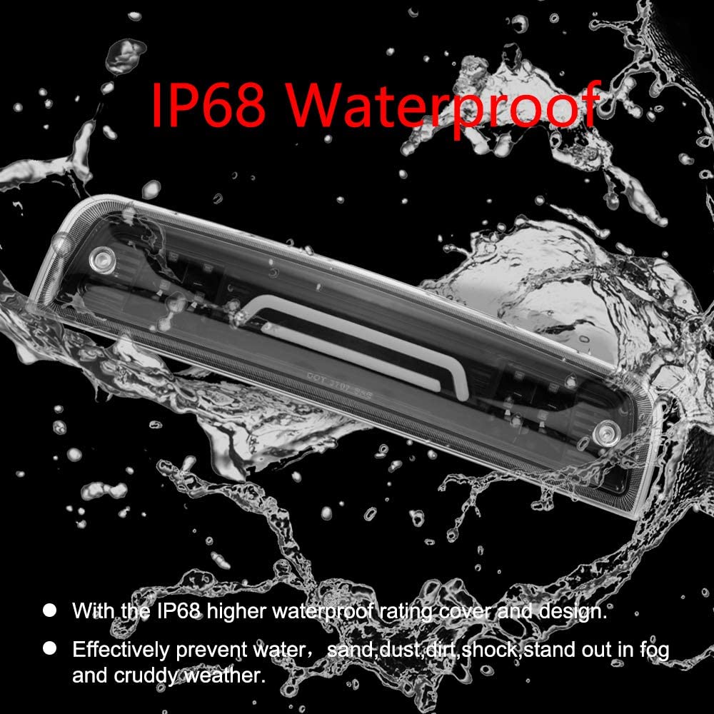 HEDUSA LED 3rd Third Brake Light for 2009-2020 Dodge Ram 1500, 2010-2020 Dodge Ram 2500 3500 IP68 Waterproof High Mount Rear Cargo Lamp Center Stop Light (Clear Lens)
