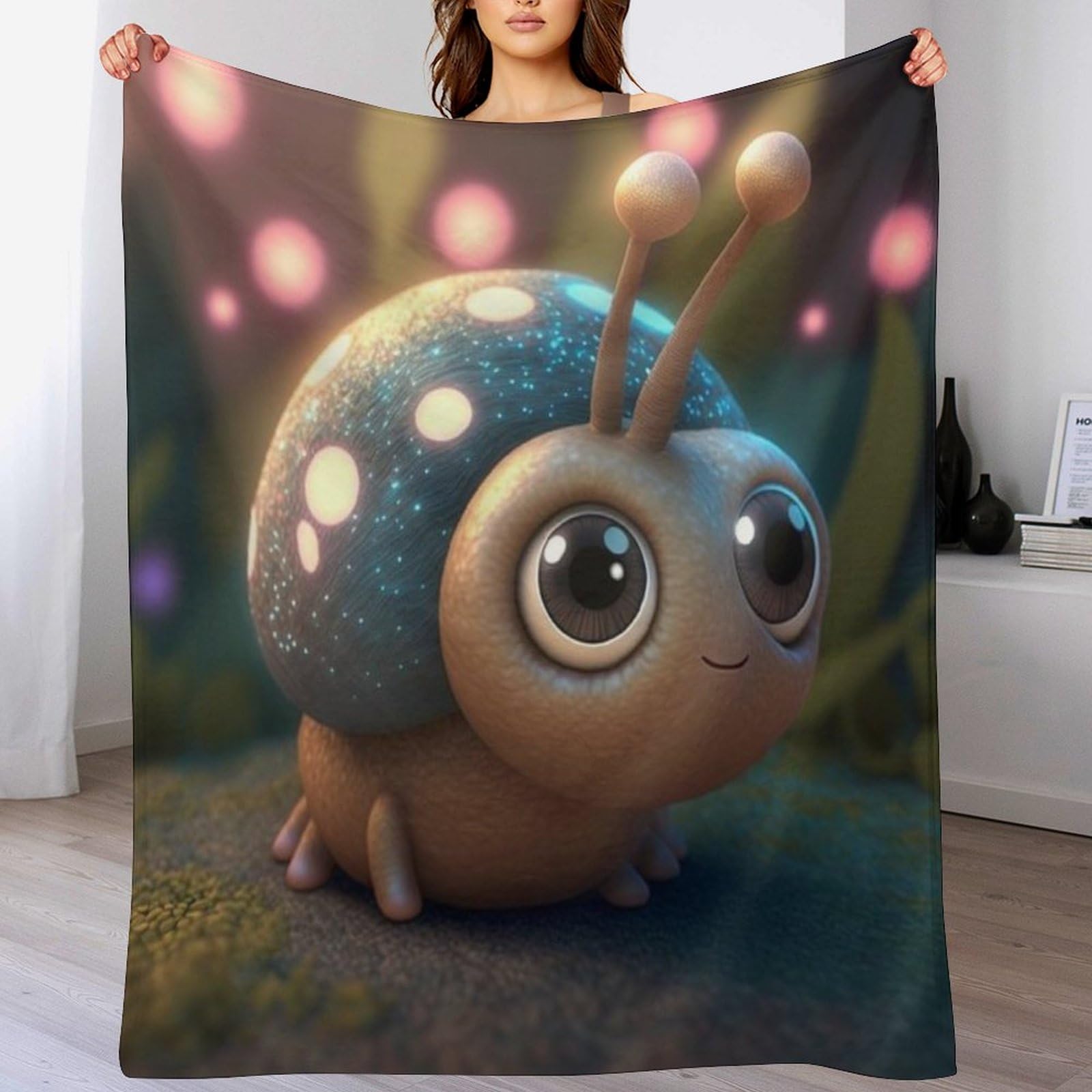 Couverture escargot 3D en flanelle légère pour vos soirées cocooning canapé