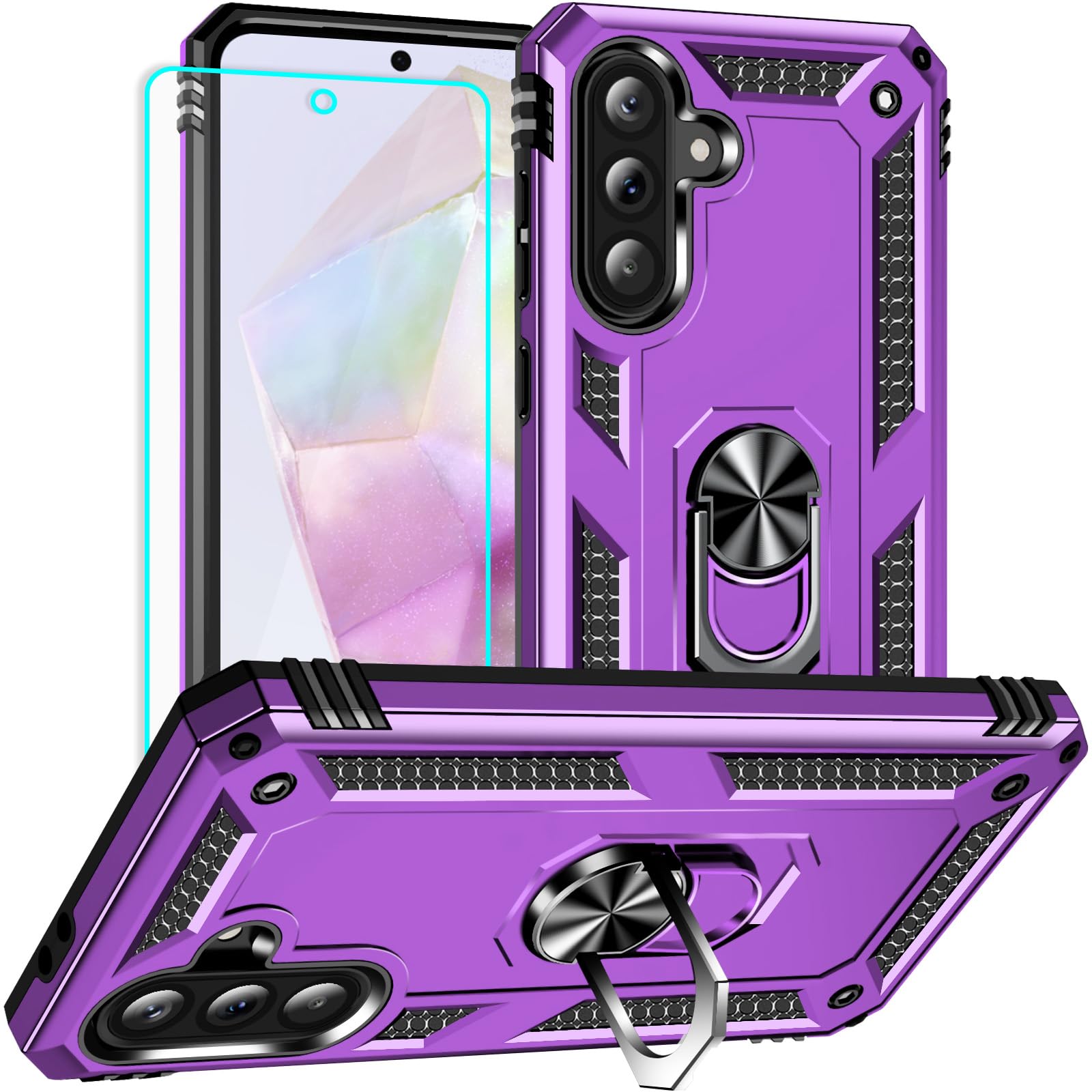 Coque Samsung Galaxy A36 violette avec support pour vos vidéos
