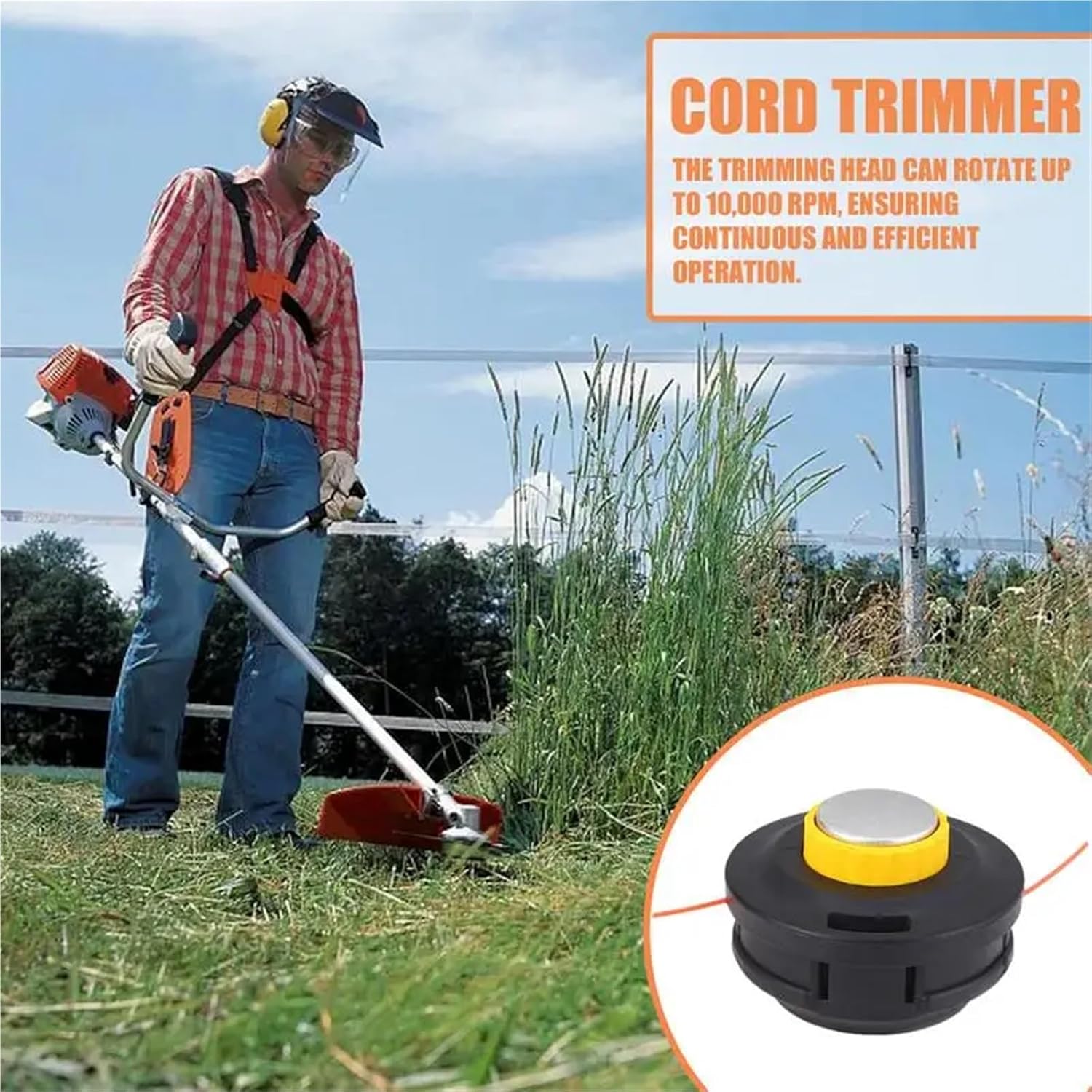 Grass Head Replacement Trimmer Edger Cutter Attachments For Lawn Care Brush Clearing Yard Maintenance