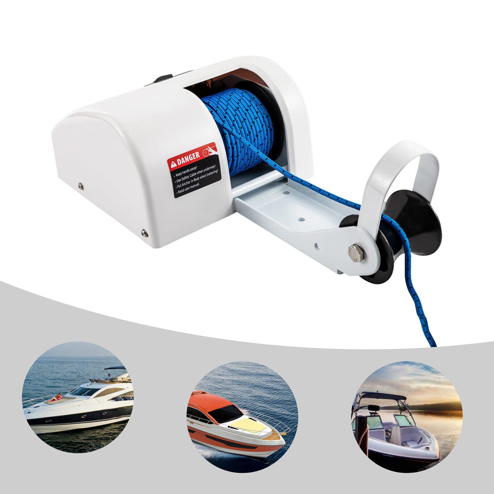 Elektrische Ankerwinde 12V 30M Elektrische Seilwinde für Boote mit drahtloser Fernbedienung Marine Ankerwinde, Süßwasser Salzwasser Bootswinde für Anker bis 20KG