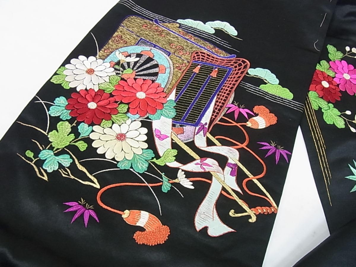 Amazon.co.jp: 着物おきな2アンティーク レトロ 中国三大刺繍 相良刺繍 