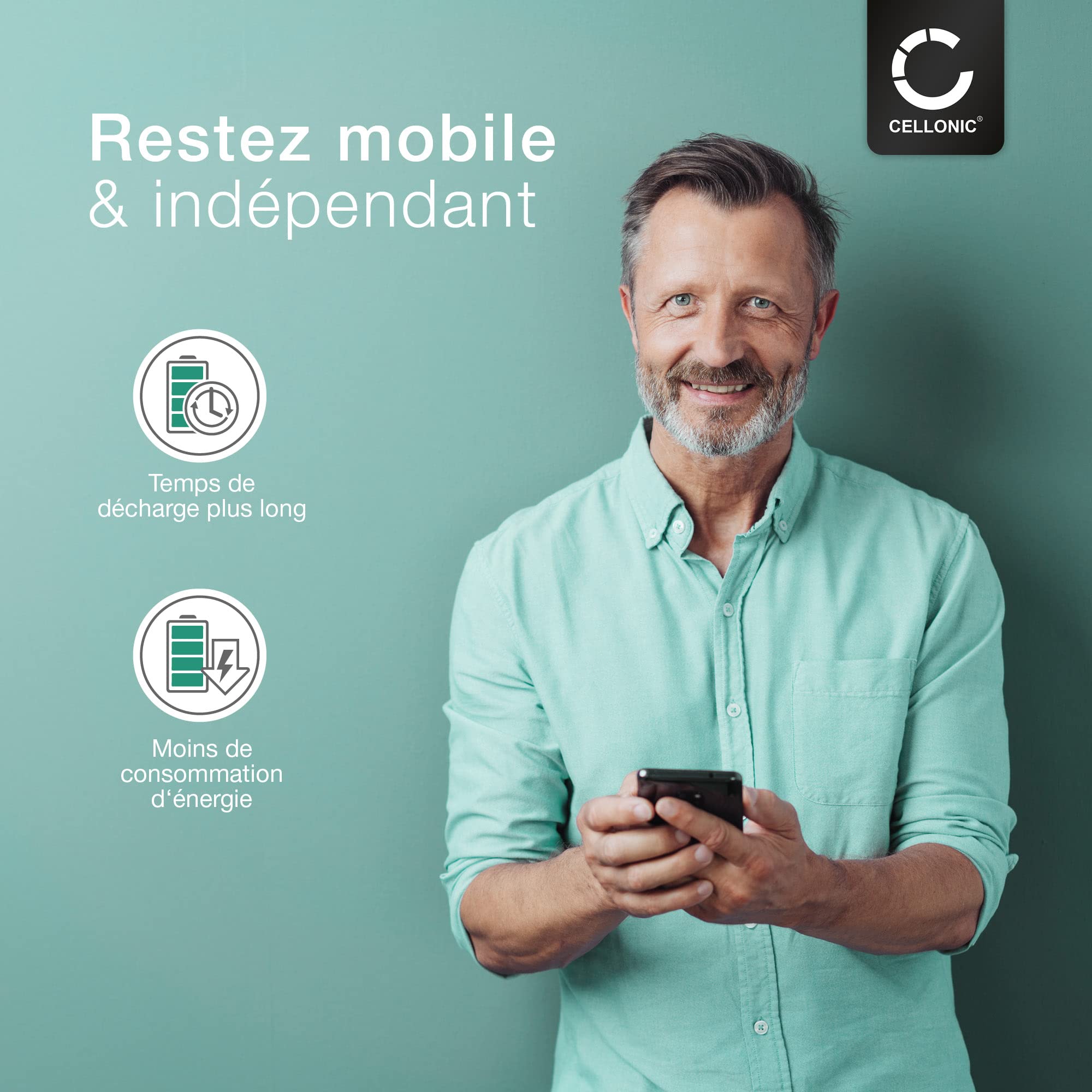 CELLONIC 2X Batterie Compatible avec Siemens Gigaset A12, A120, A14 | 2x, (700mAh, 2.4V, NiMH), Téléphone sans fil Batterie pour Siemens, A165, A245, A240, A260, A265, AL145, AS150, A24