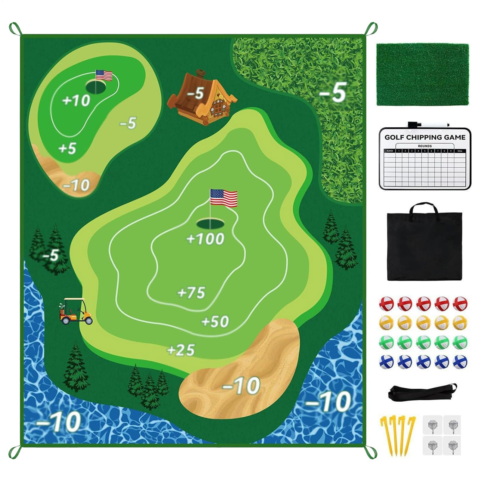 Golf Practice mata do ćwiczeń na świeżym powietrzu i treningu sportowego przyrząd treningowy | Dwustronna mata do ćwiczeń nadaje się do wnętrz, na zewnątrz,