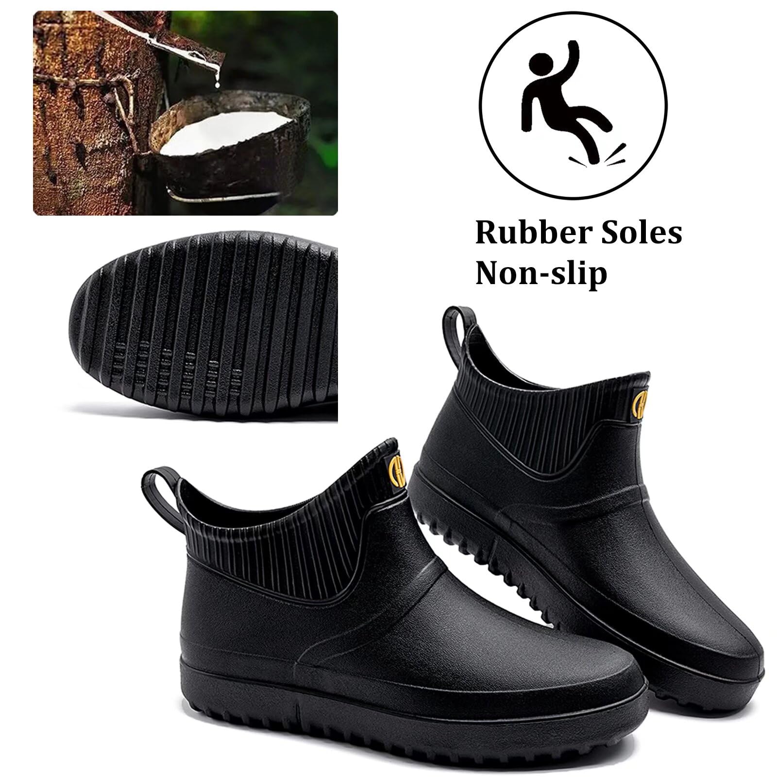 Bottes de Caoutchouc Homme Ville de la Mode Bottines en Pluie