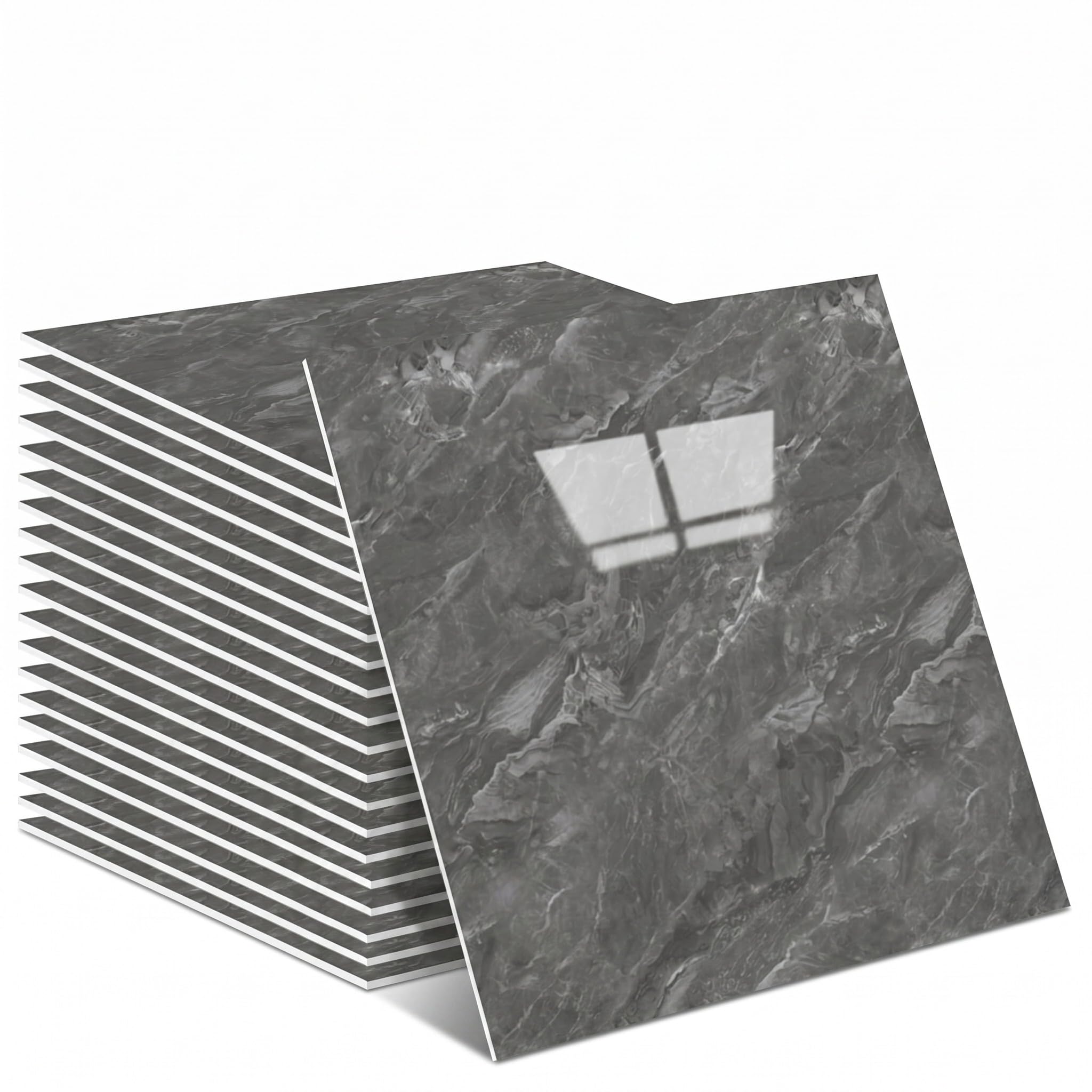 20 Pcs Self Adhesive Wall Tiles, 30x30cm Marble Effect Stick-On PVC Tiles, Waterproof and Heat-Resistant Kitchen Backsplash, Bathroom Wall Panels, Easy Peel and Stick Installation