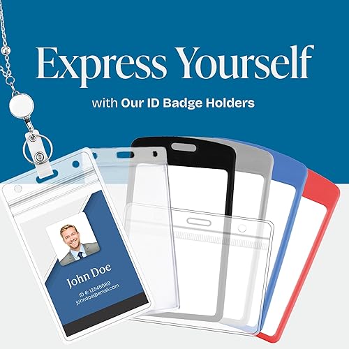 Miniatura 9 de 50 soportes para tarjetas de identificación extragruesos, soporte vertical de PVC transparente con cierre hermético impermeable (2.6 x 3.7 pulgadas