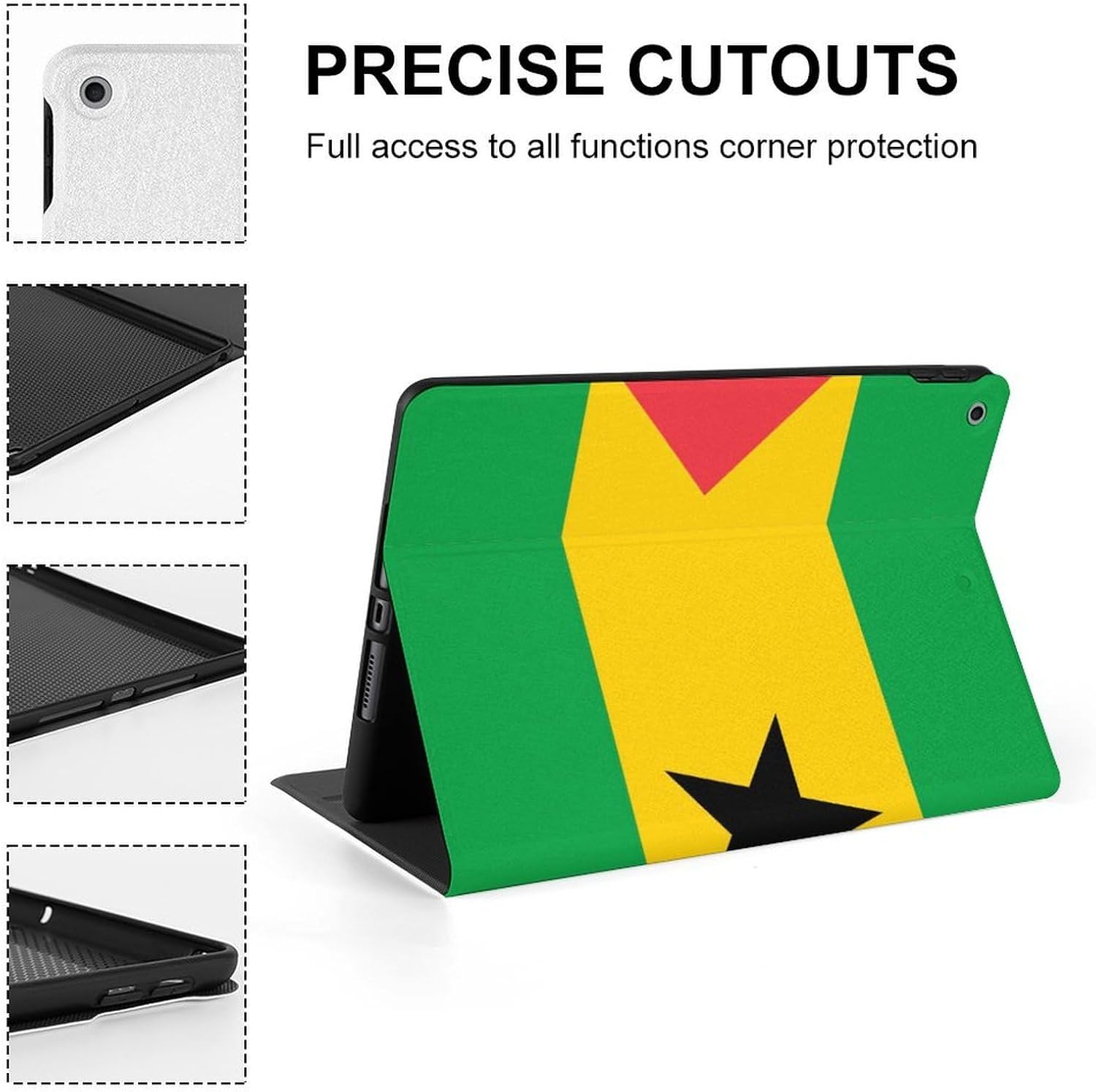 Flag of Sao Tome and Principe Fashion Case Protective Cover Adjustable Stand 2019/2020/2021(10.2in) image 4