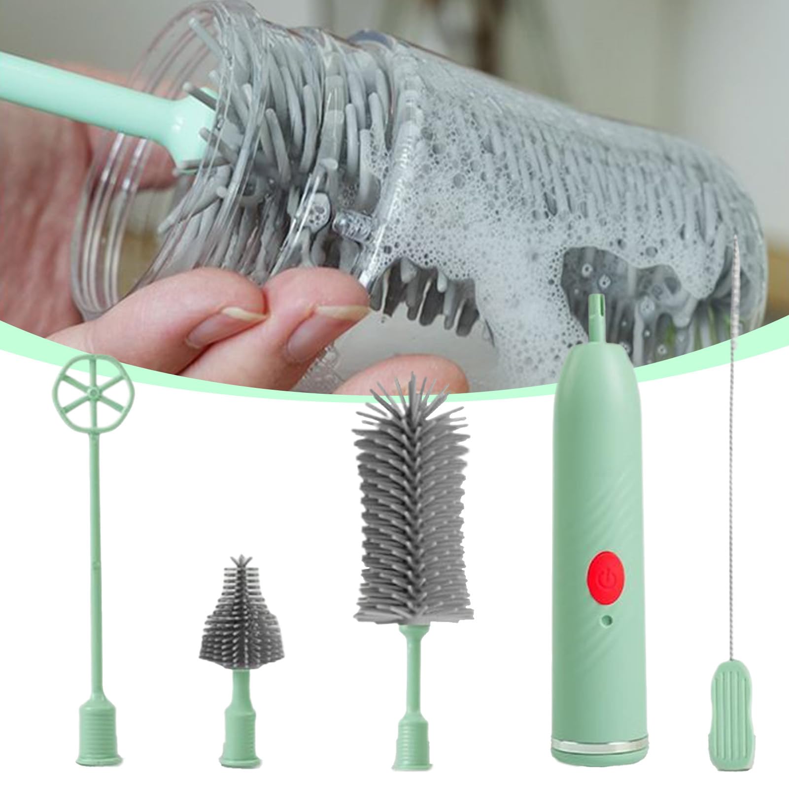 Spazzola Per La Pulizia Della Bottiglia Elettrica - Spazzola Elettrica Per Biberon | Pulizia Della Bottiglia Elettrica Ricaricabile Da 1200 MAh Pulire Della Bottiglia Elettrica E Pulitore In Silicone
