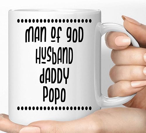 Inspirational Gift Unique Man Of God Gift, for Grandfather's Birthday - Husband Daddy Popo Family Christians Believers Prayers, Multicolor 11 Oz