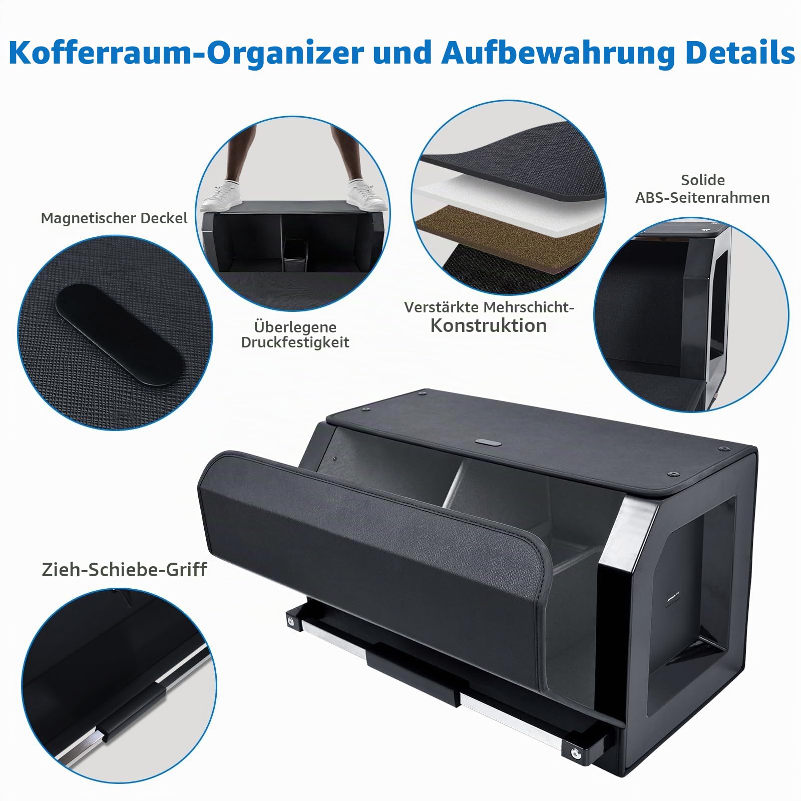 Magnetische Gepäckaufbewahrungstasche Deckel zur Aufbewahrung im Kofferraum