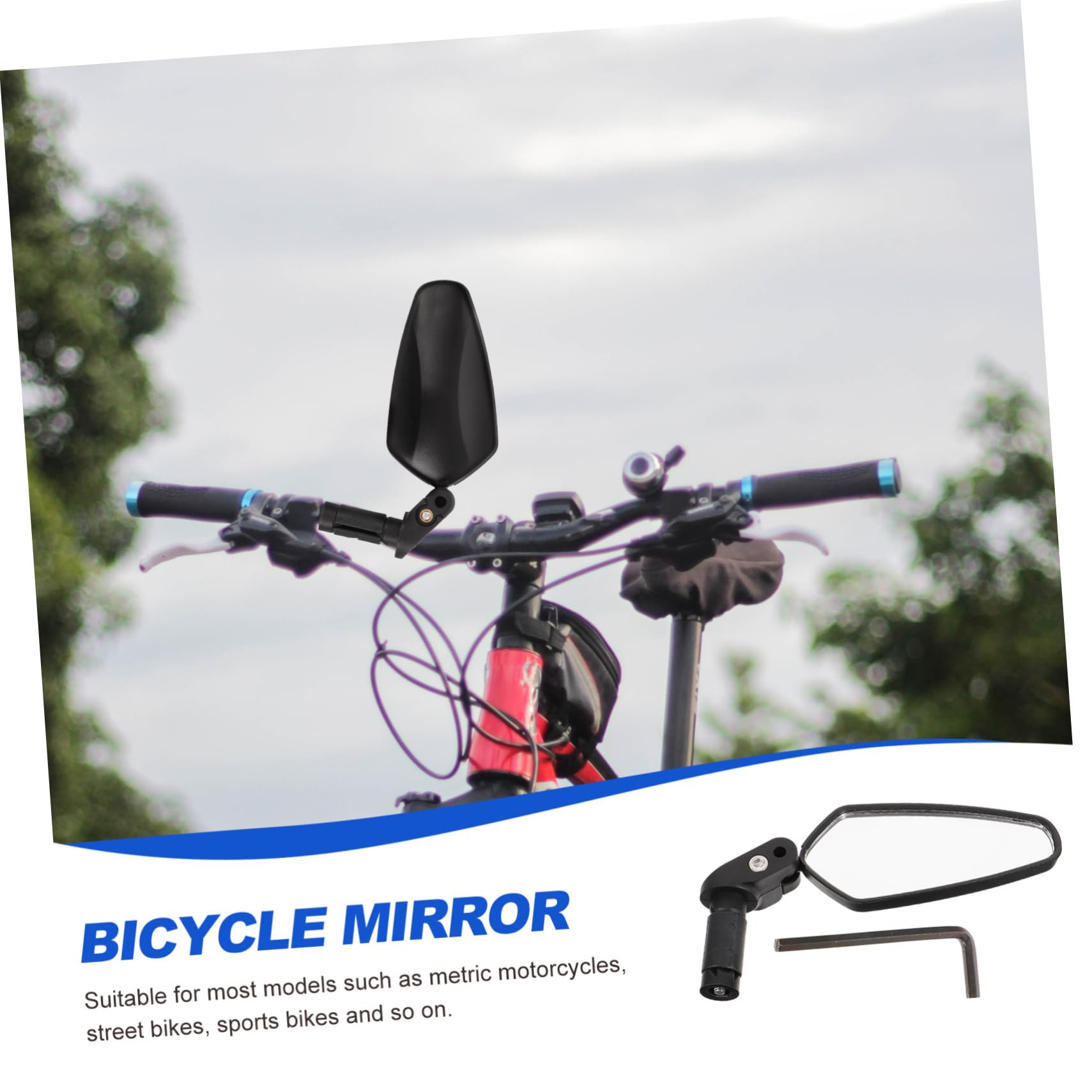 Toddmomy 5 Stück Bike Mirror mit Breitem Rückspiegel für Mountainbike Verstellbar und Langlebig für Sicheres Fahren Kurze Ausführung