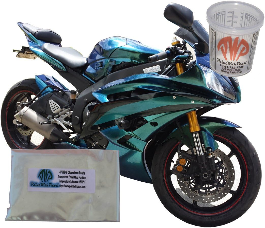 25g Blue Green Chameleon Paint Powder - Color Shift Paint Pigment - Non Toxic Includes 8 oz Mixing Cup