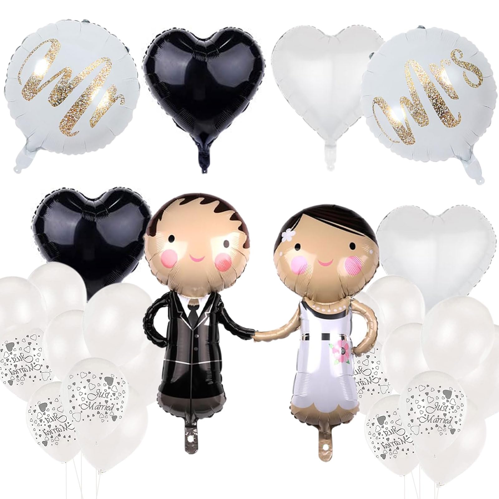 set globos boda, Globos Boda Novios,decoración para bodas kit,just married decoracion,Globos de Boda Just Married Decoración para Decoración de Bodas para Aniversario y Compromiso