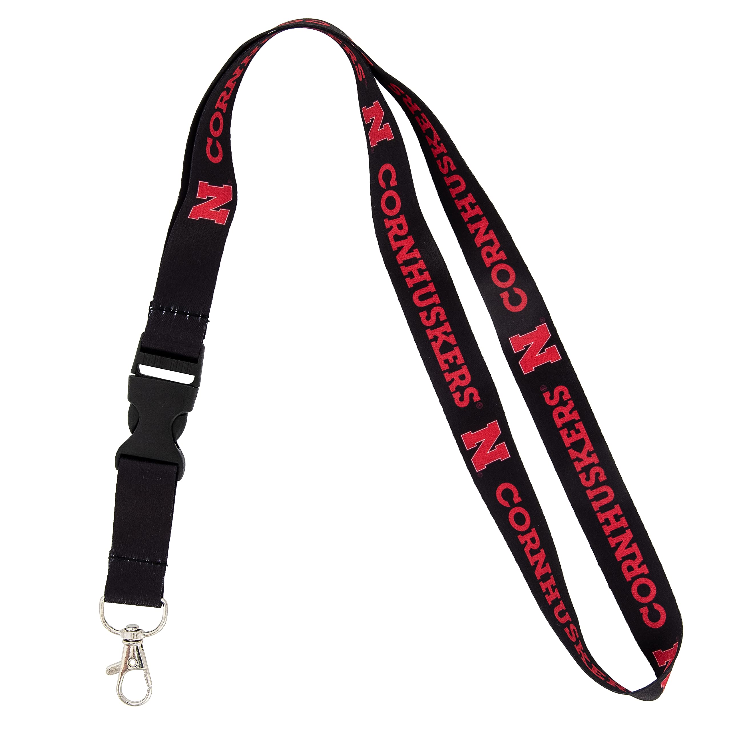Desert Cactus University of Nebraska Lanyard Keychain Car Keys ID Badge Holder Detachable Breakaway Snap Buckle (Black)