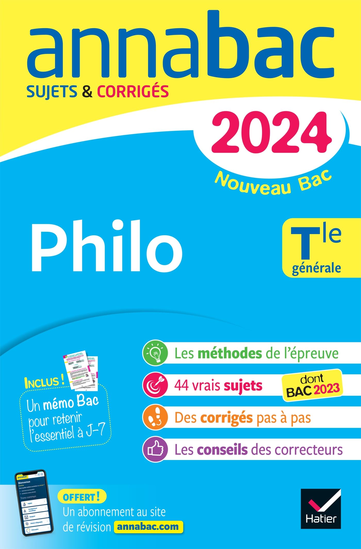 Annales du bac Annabac 2024 Philo Tle générale: sujets corrigés nouveau Bac