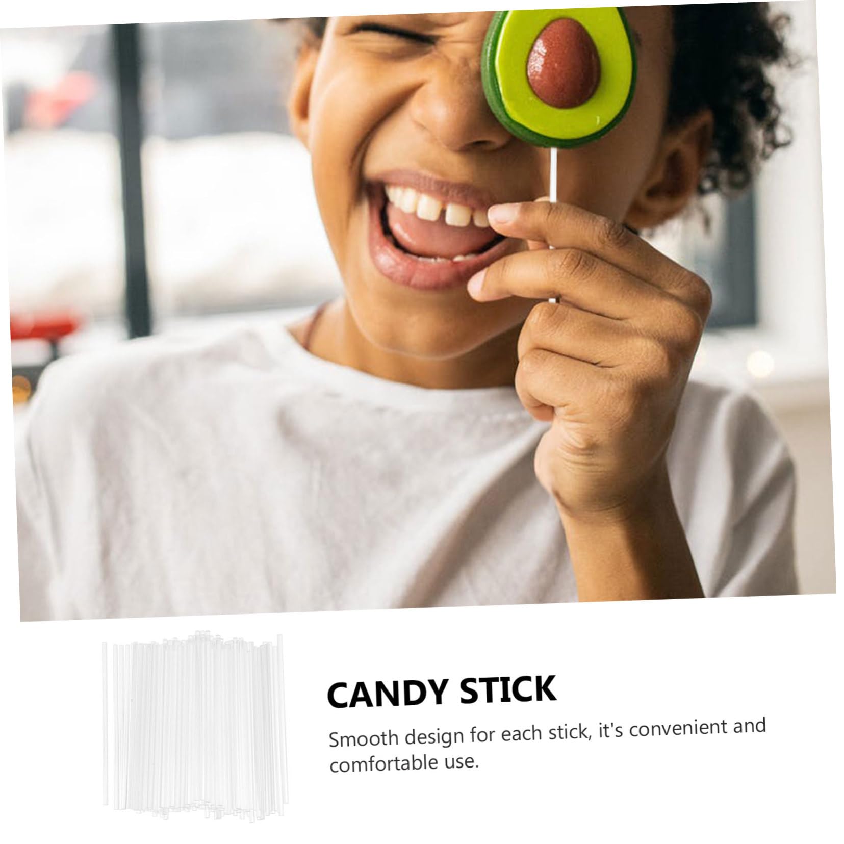 Housoutil 100pcs Transparent Acrylic Lollipop Sticks Candy Sticks for DIY Treats Cake Pops and Chocolate Designs Smooth Surface for Marshmallows and Caramels