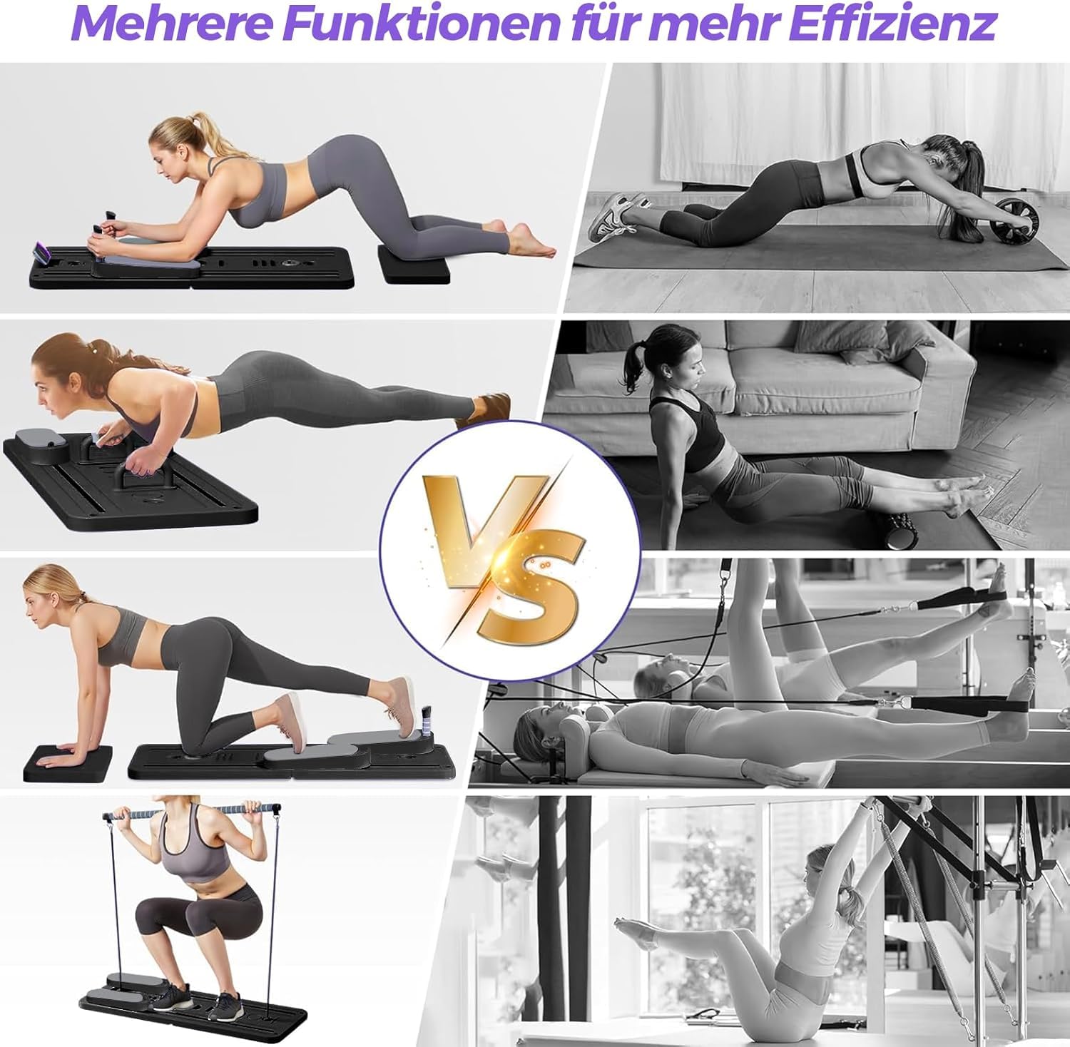 Tabla de pilates para el hogar 2026, reformador de pilates multifuncional plegable con rebote automático, entrenador abdominal y bandas de resistencia para entrenamiento de núcleo y cuerpo