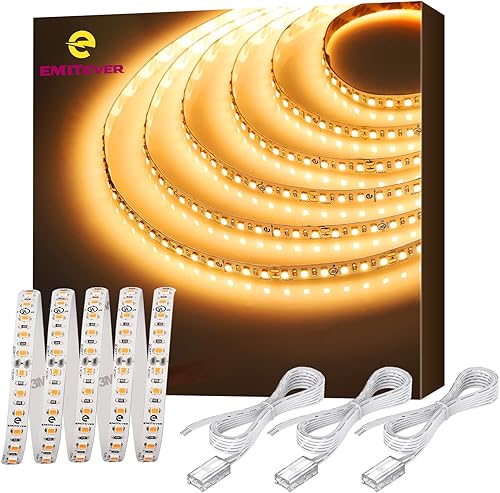 Miniatura 1 de EMITEVER Tira de luces LED de color blanco cálido, 2700 K 24 V, luz de cinta LED con certificación UL, Ra 95+, IP30, 16.4 pies, 2.9 Wpies, 240