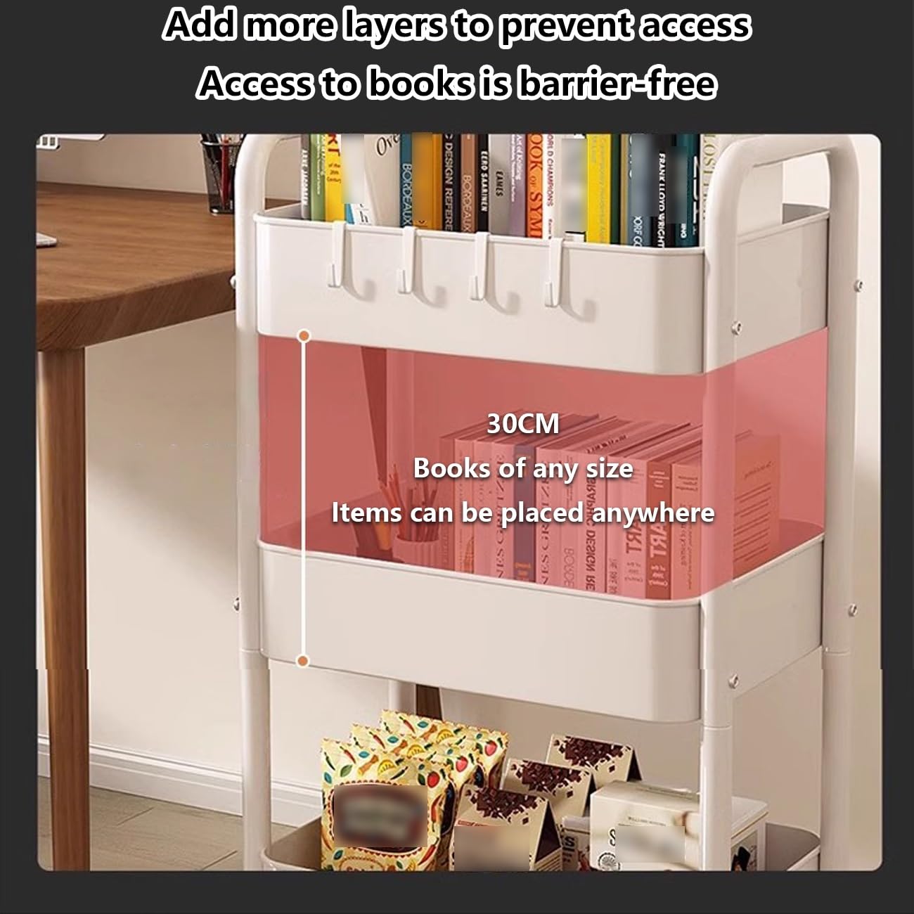 Expositores de 3 y 4 niveles para tiendas, con ruedas, para snacks, ahorran espacio y son fáciles de montar. Ideales para snacks, frutas y herramientas, ideales para despensas, cocinas y cine en cas