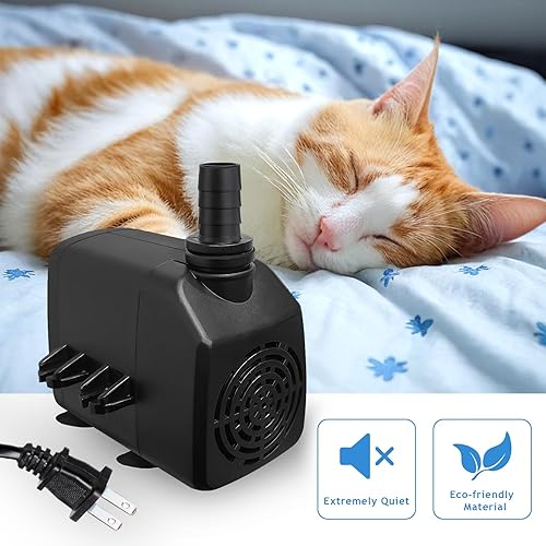 Miniatura 4 de Bomba de agua sumergible, flujo de 400 GPH 19 W 1000LH con elevación de 6.5 pies de alto para acuarios, peceras, estanques, hidroponía y estatuas,