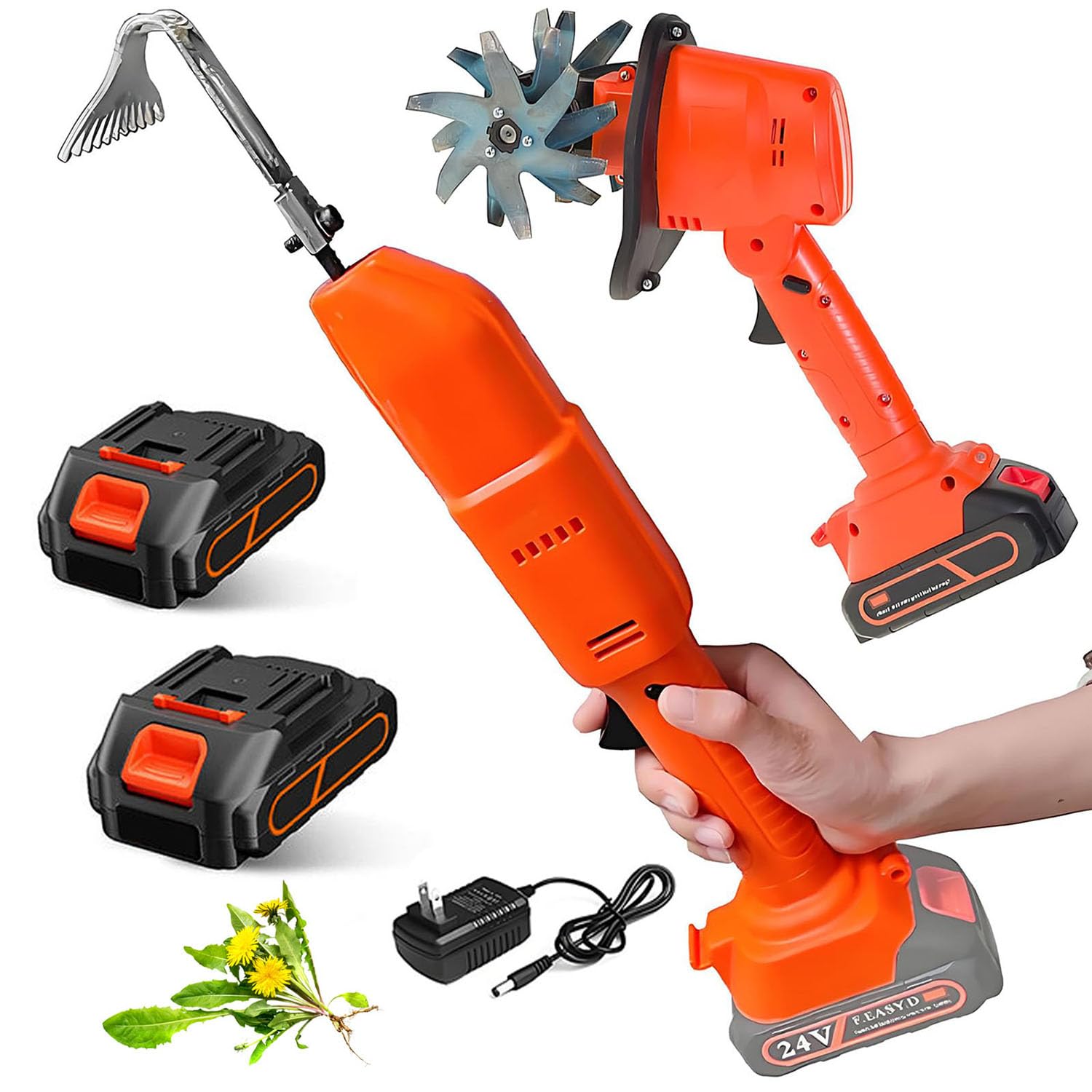 Rotavateur du jardin électrique sans fil 2 en 1 avec houe