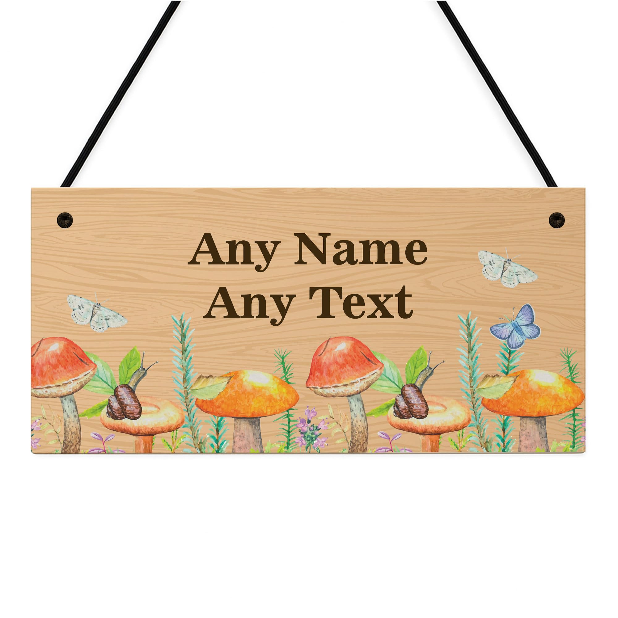 Garden Signs and Plaques for Outside Garden Signs Personalised Welcome Sign Door Hanging Wall Sign Yard Signs House Plaque Home Decor Christmas Gardening Gifts (Brown Colourful Mushrooms)