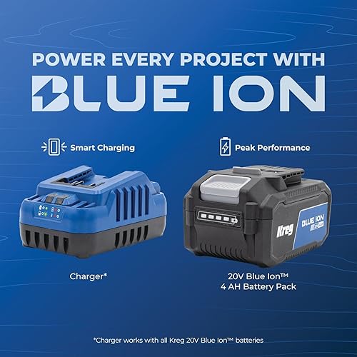 Miniatura 9 de Kreg 20V Ionic Drive 6 12" Kit de sierra de inmersión de pista de corte - Con cargador de iones azules de 20V y paquete de batería de iones azules