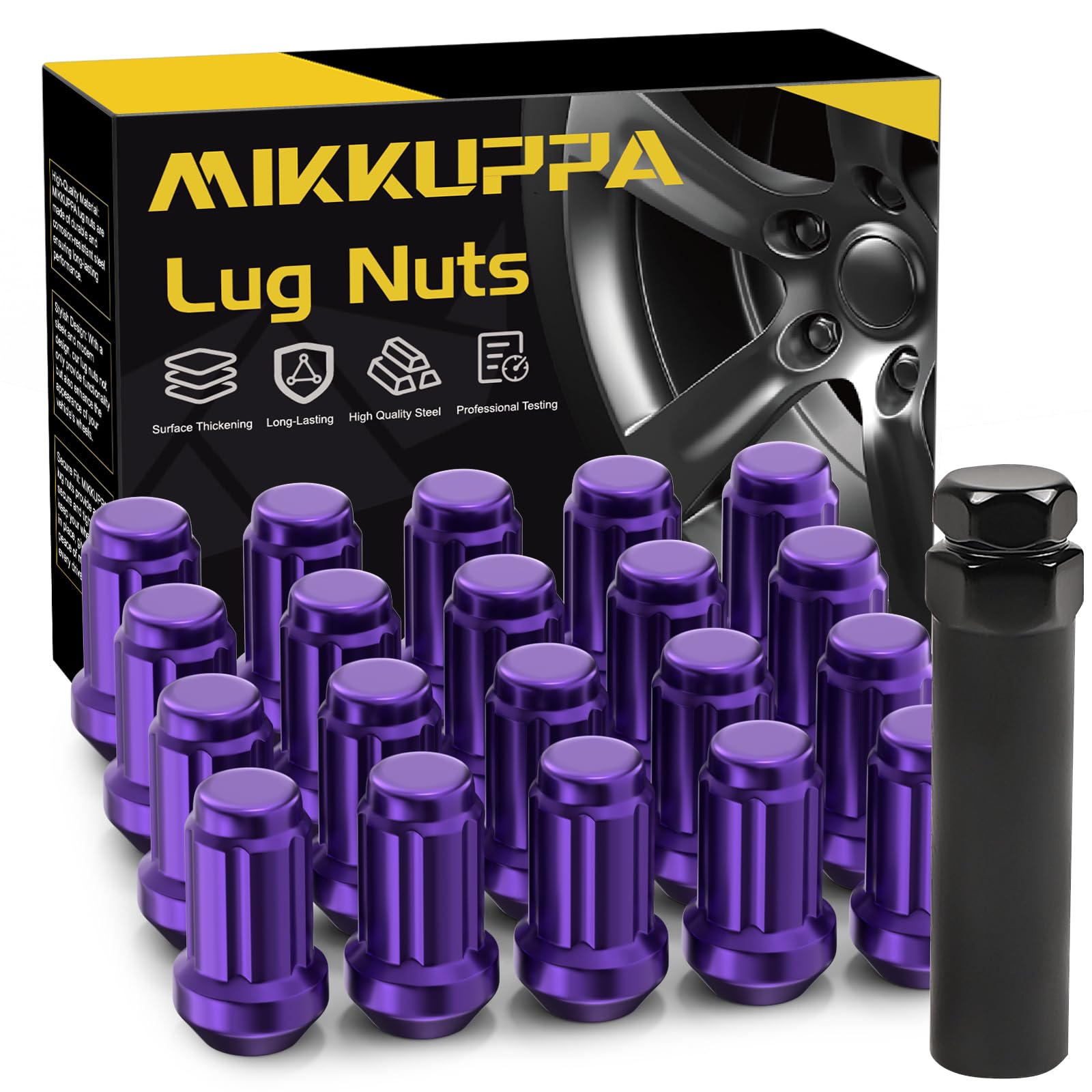 Amazon.com: MIKKUPPA M12x1.5 Wheel Lug Nuts, Purple 20pcs Closed