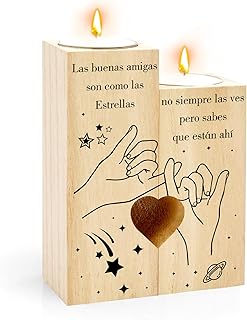 Gift Ideas for Women Men Friendship Her Him Long Distance Friend Best Friend Wooden Candle Holder Home Decor Heart Candle Holder Meaningful Gifts on Birthday Thanksgiving Day