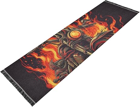 Non Slip Runner Rug Washable Area Rugs Fire Motorcycle Carpet for Hallways Kitchen Laundry Room Bedroom