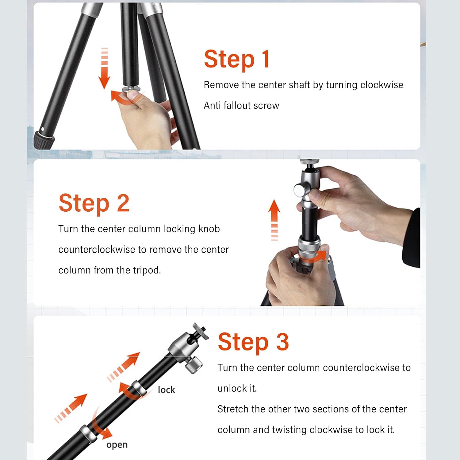 Phone Tripod Selfie Stick, Extendable Cell Phone Tripod Stand, 8 Section Height Adjustable Portable Smartphone Tripod with 360° Ball Head for Video Recording and Travel