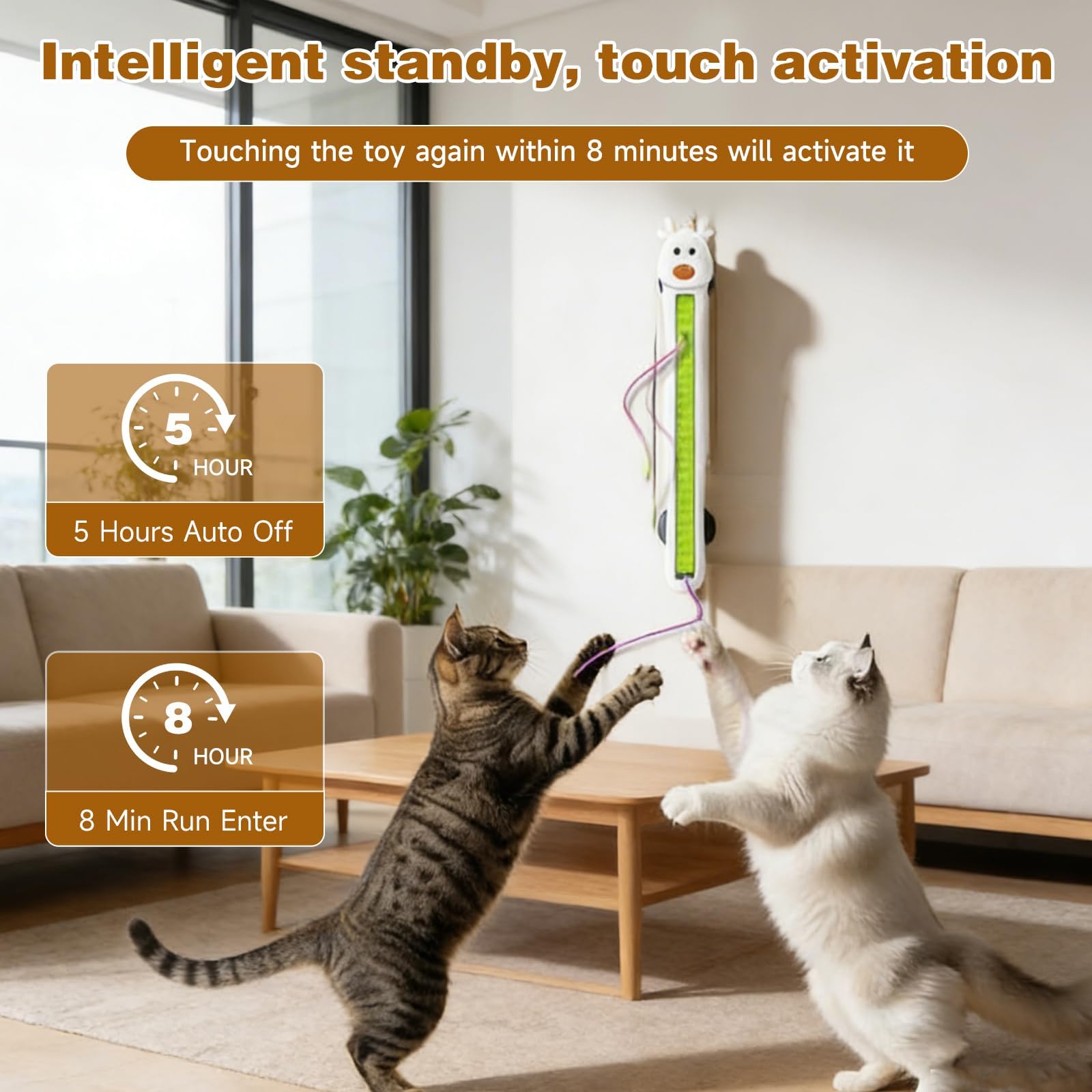 Jouet pour Chat avec Corde Volante Automatique, de Calme À Fou, Jouet Mural Électrique Automatique pour Chat, Jouets Enrichissants Rechargeables pour la Cuisine Ou la Salle de Jeux Blue