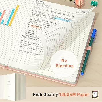 Smarpau B5 Lined Notebook - Large Leather Journal Notebook 320 Pages
