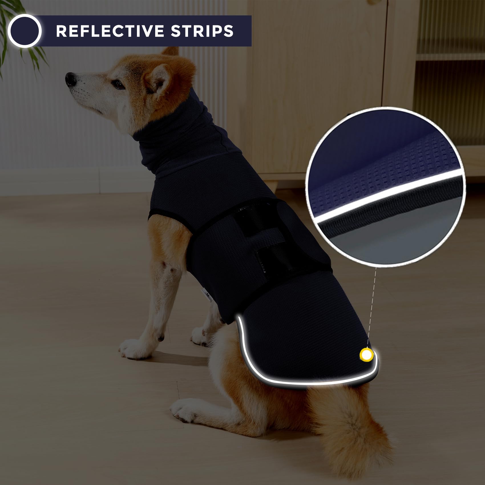 Dotoner Gilet Relaxant 2 en 1 pour Chiens, Manteau Anti-anxiété avec Douce Snood et Moufle, Bruit et Bandes Réfléchissantes