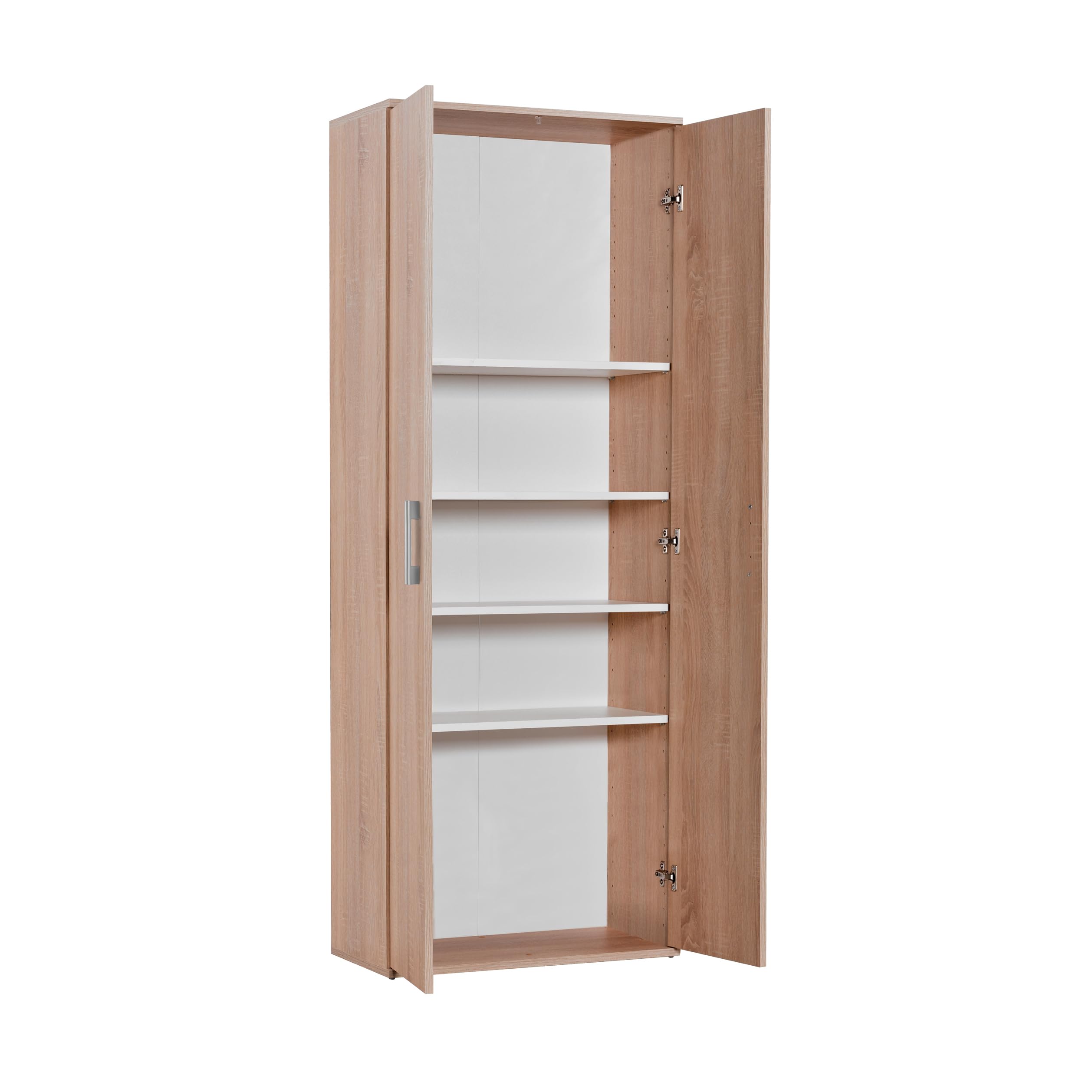 AVANTI TRENDSTORE Montanaro - Armadio multiuso in legno laminato con 2 ante a battente e 4 ripiani, disponibile in 3 colori diversi. Dimensioni LxAxP ca. 60x180x34 cm