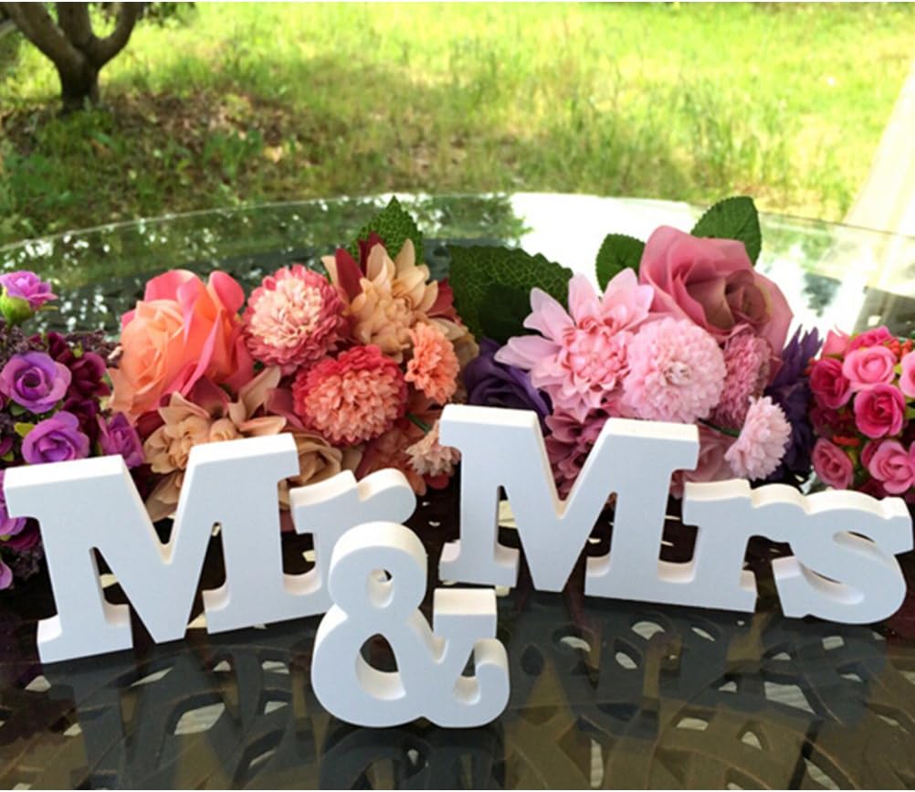 Buytra Wedding Decorations Set with Just Married Wedding Banner Mr Mrs Signs Letters for Sweetheart Table (Style1)