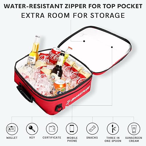 Miniatura 23 de Bolsa térmica impermeable de PVC para paddleboard, 12 latas, enfriador aislado suave para paddleboard, camping, kayak Azul oscuro