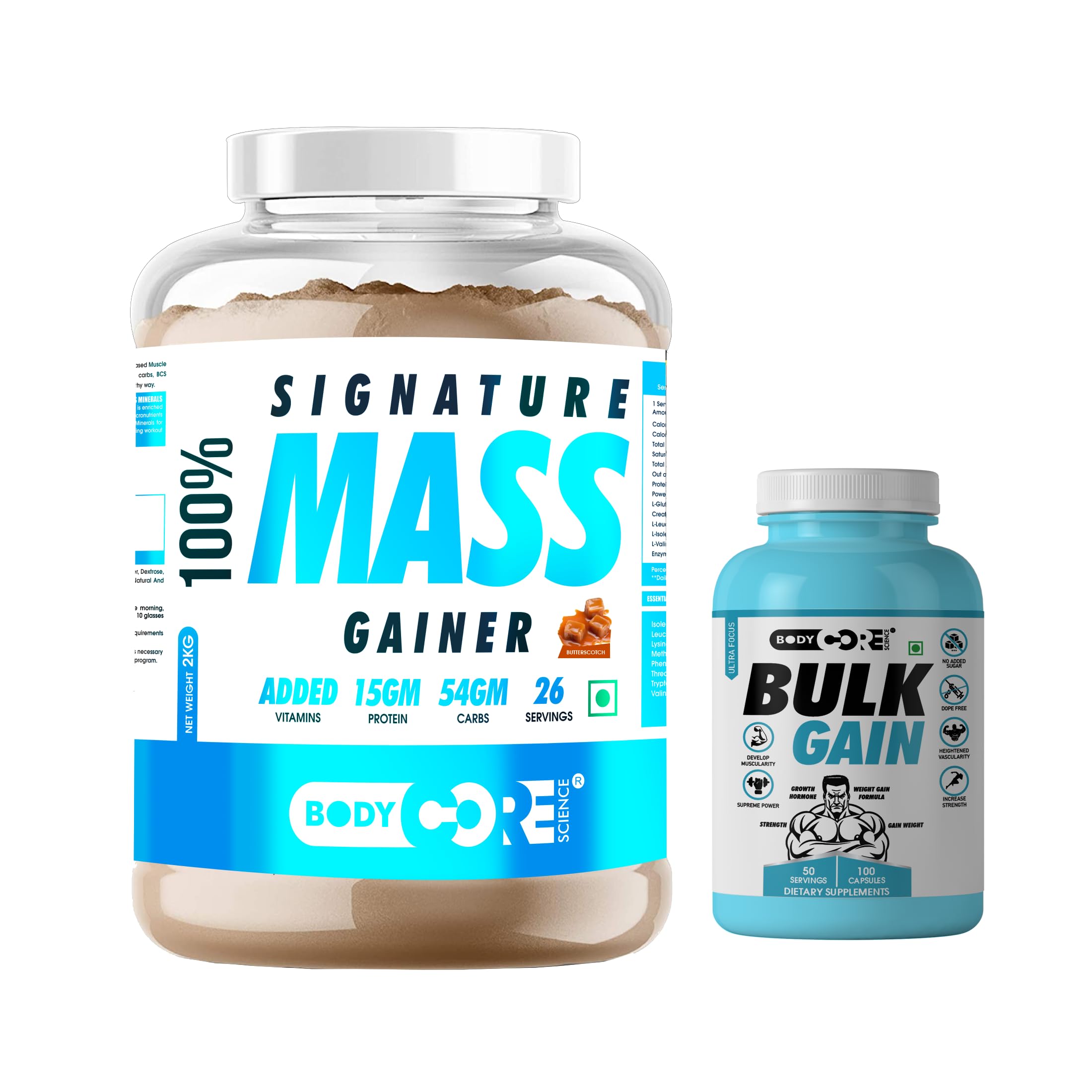 Body Core Science Signature Mass Gainer-2 Kg With BCS Bulk Gain 100 Capsules (Butterscotch) (B0D2RH2PSS) Amazon Price History, Amazon Price Tracker