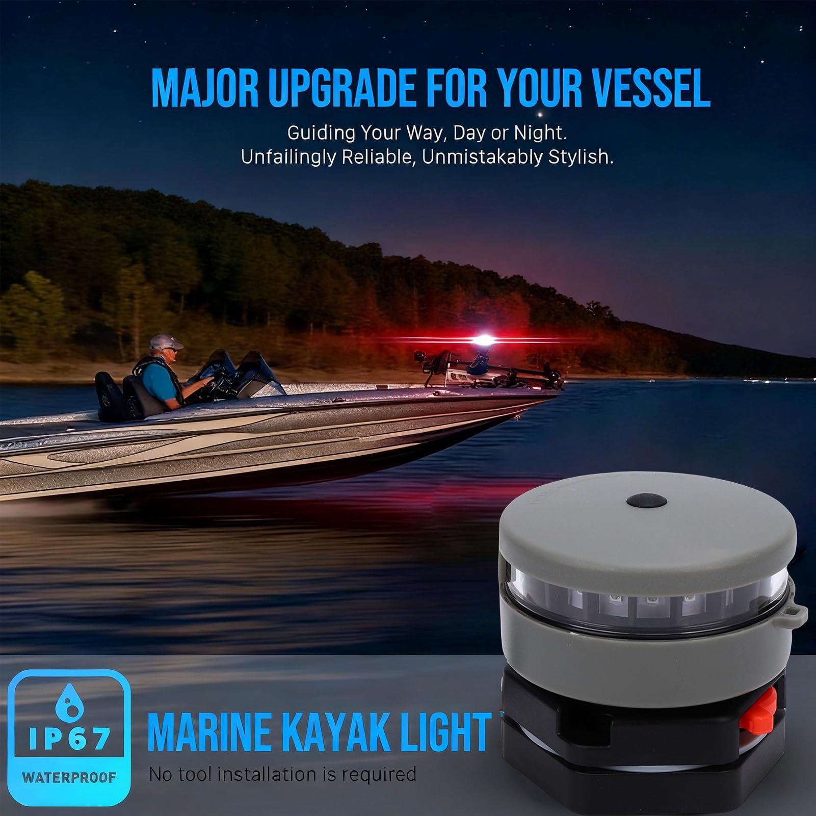 Luce di Navigazione Marina a LED, Luce di Prua per Barca Rossa e Verde con Staffa Girevole e Design Galleggiante, per Kayak Canoa Piccola Barca Visibilità 1NM IP67 Impermeabile