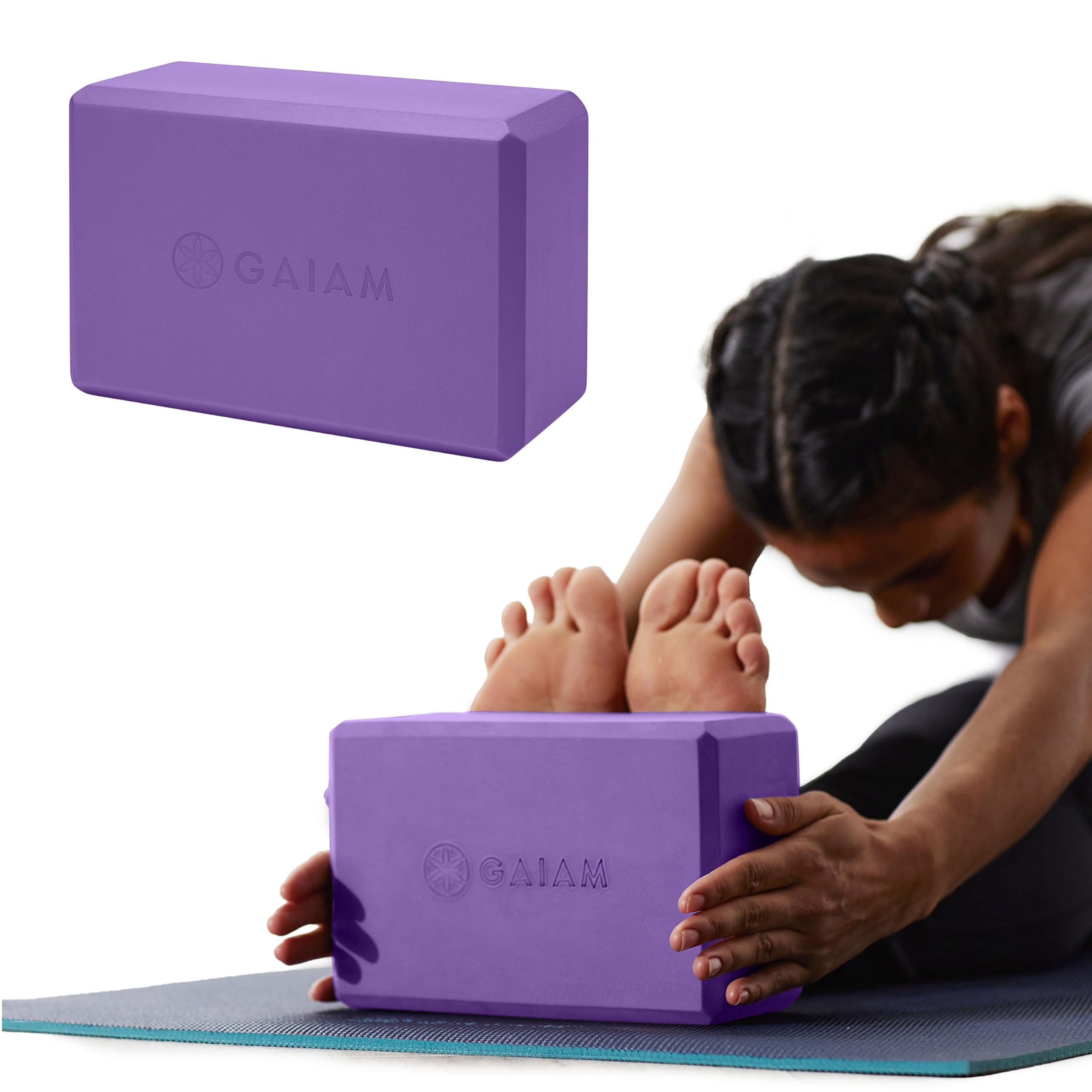 Gaiam Yogablock – unterstützender latexfreier Eva-Schaum – weiche rutschfeste Oberfläche für Yoga, Pilates, Meditation