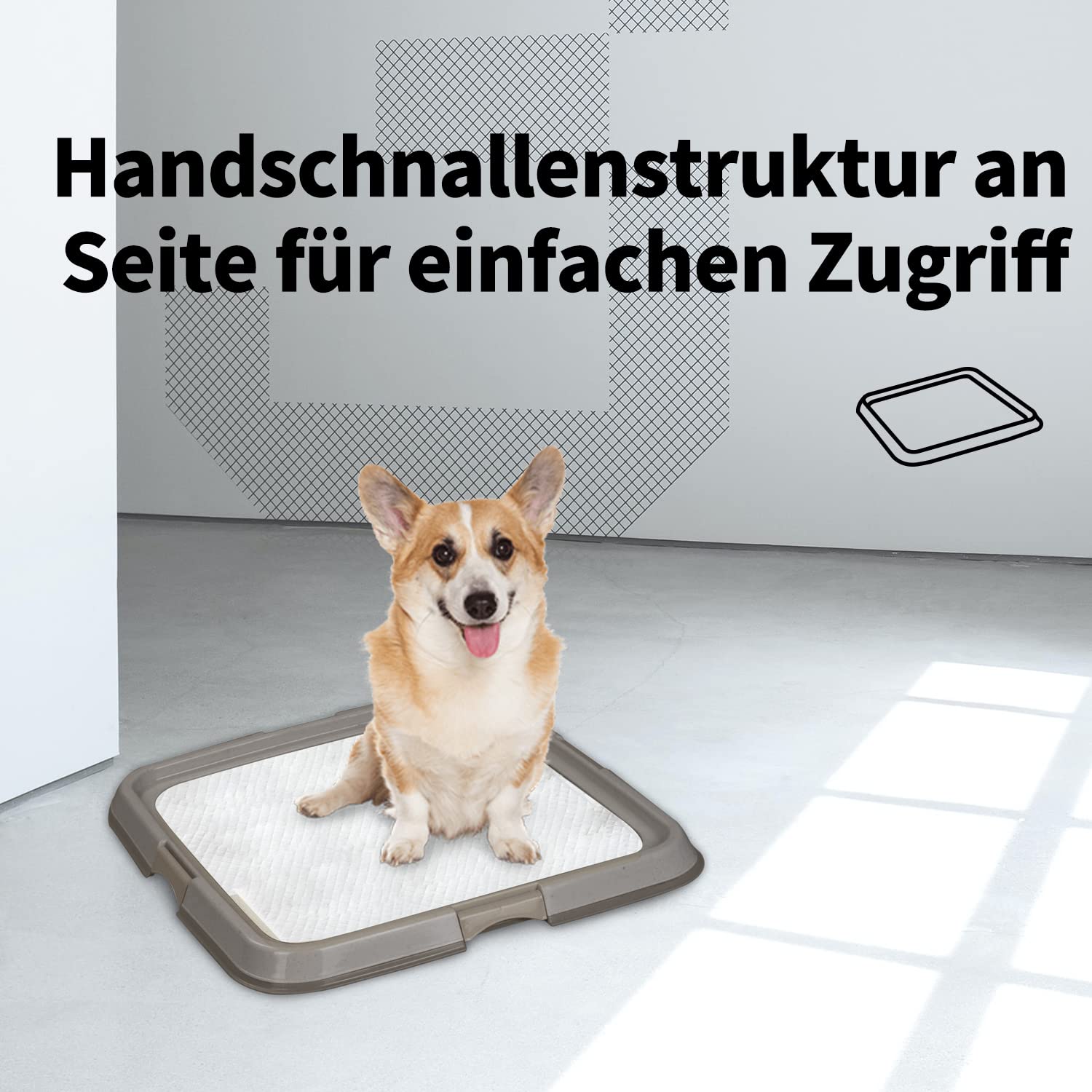 PAWISE Hundetoilette für den Innenbereich, Welpen-Trainingspads, Hundetöpfchen-Tablett, tragbares Untersetzer für Haustiere, Hundeklo für Katzen, 49 x 36 cm