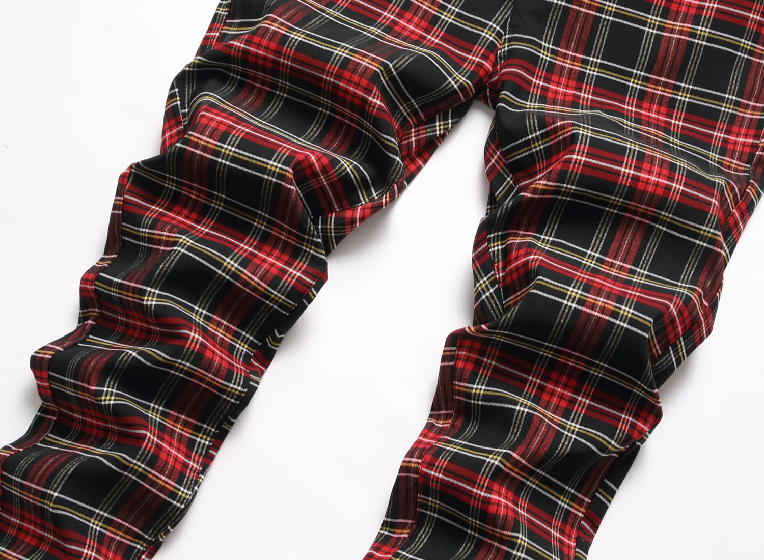 NOVOCCT Plaid Panst - Pantalones de Vestir Ajustados para Hombre, elásticos, Ajustados, Informales, de Negocios, Pantalones Chinos para Hombre