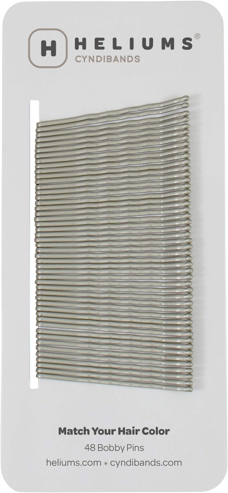 Gray Premium Bobby Pins Color Match, 2 Inch Wavy - 48 Count