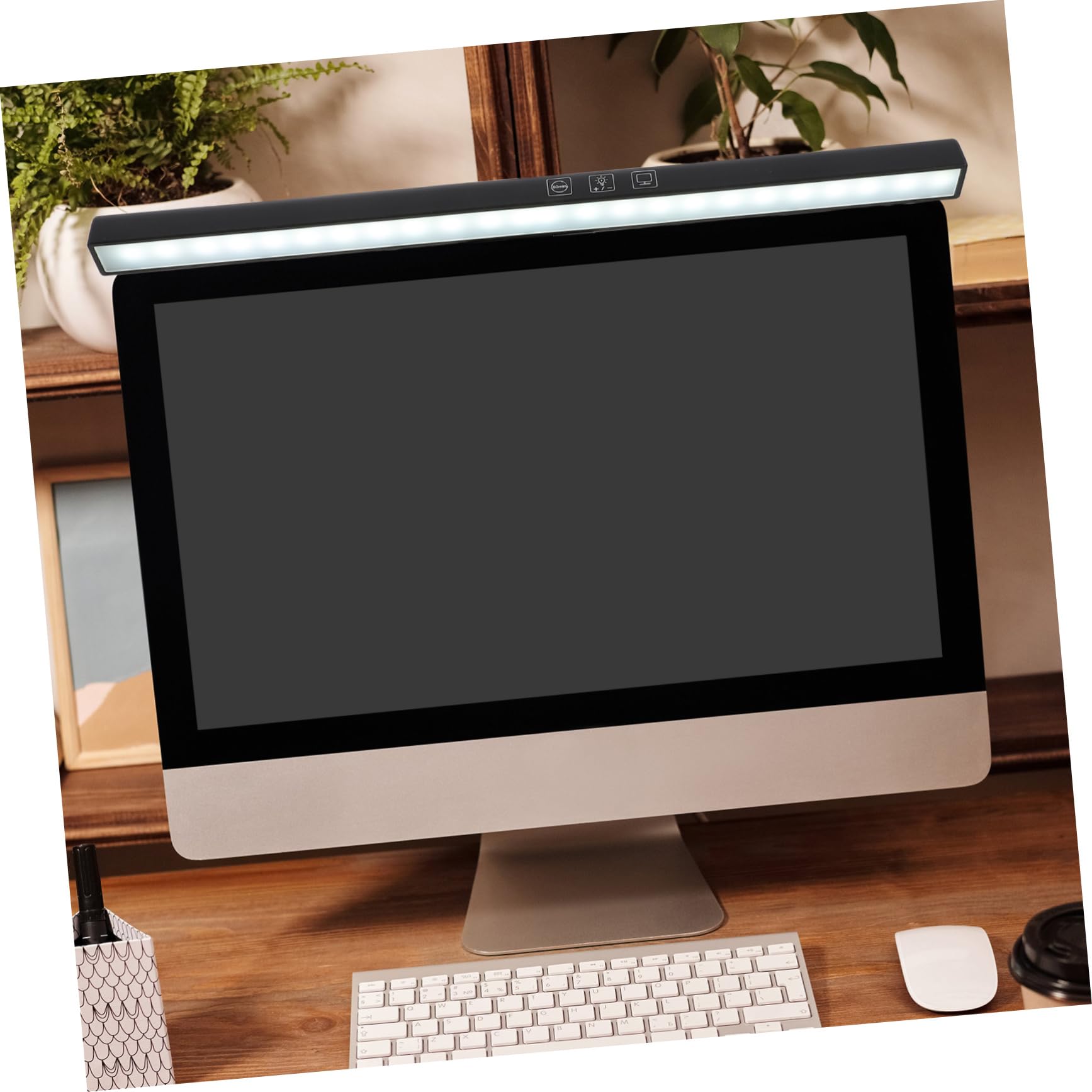 DOITOOL Barra Luminosa Facile da Installare per Monitor Lampada da Scrivania LED Regolazione Luminosità e Protezione Anti Luce Blu Nero per Schermo Laptop e Monitor