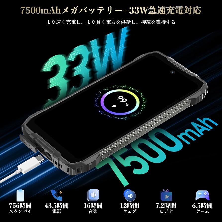 【新品】OSCAL Pilot3 simフリー スマートフォン 7500mAh 5Gや高温・高圧防水に対応したタフネススマホ「OSCAL PILOT 3