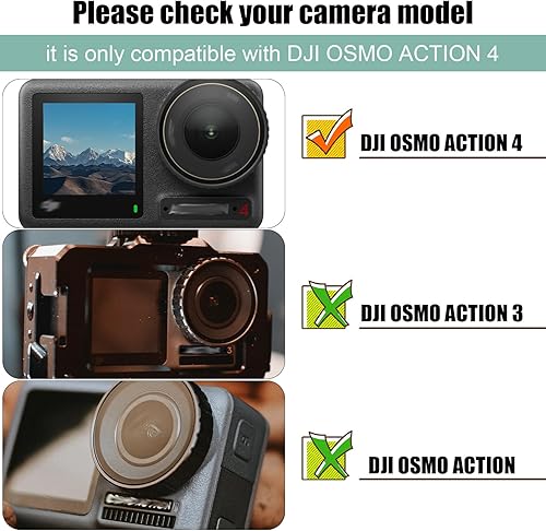 Miniatura 2 de 6 protectores de pantalla para Dji Osmo Action 4, con 2 tapas de lente de dureza 9H, vidrio templado de alta transparencia, accesorios de protección