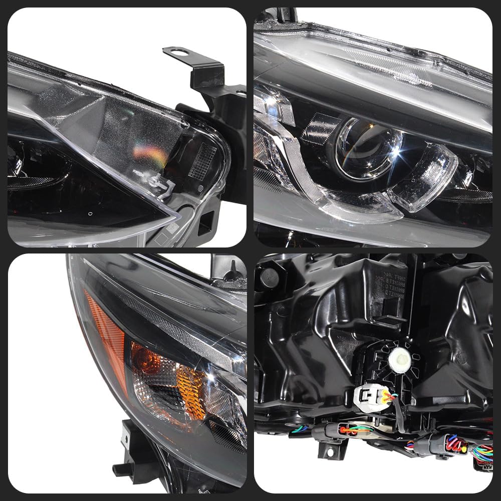 Headlight Headlamp Assembly Fit for Mazda 6 2016 2017 US Version, Replace for GMN3-51-041D (Right Passenger Side)