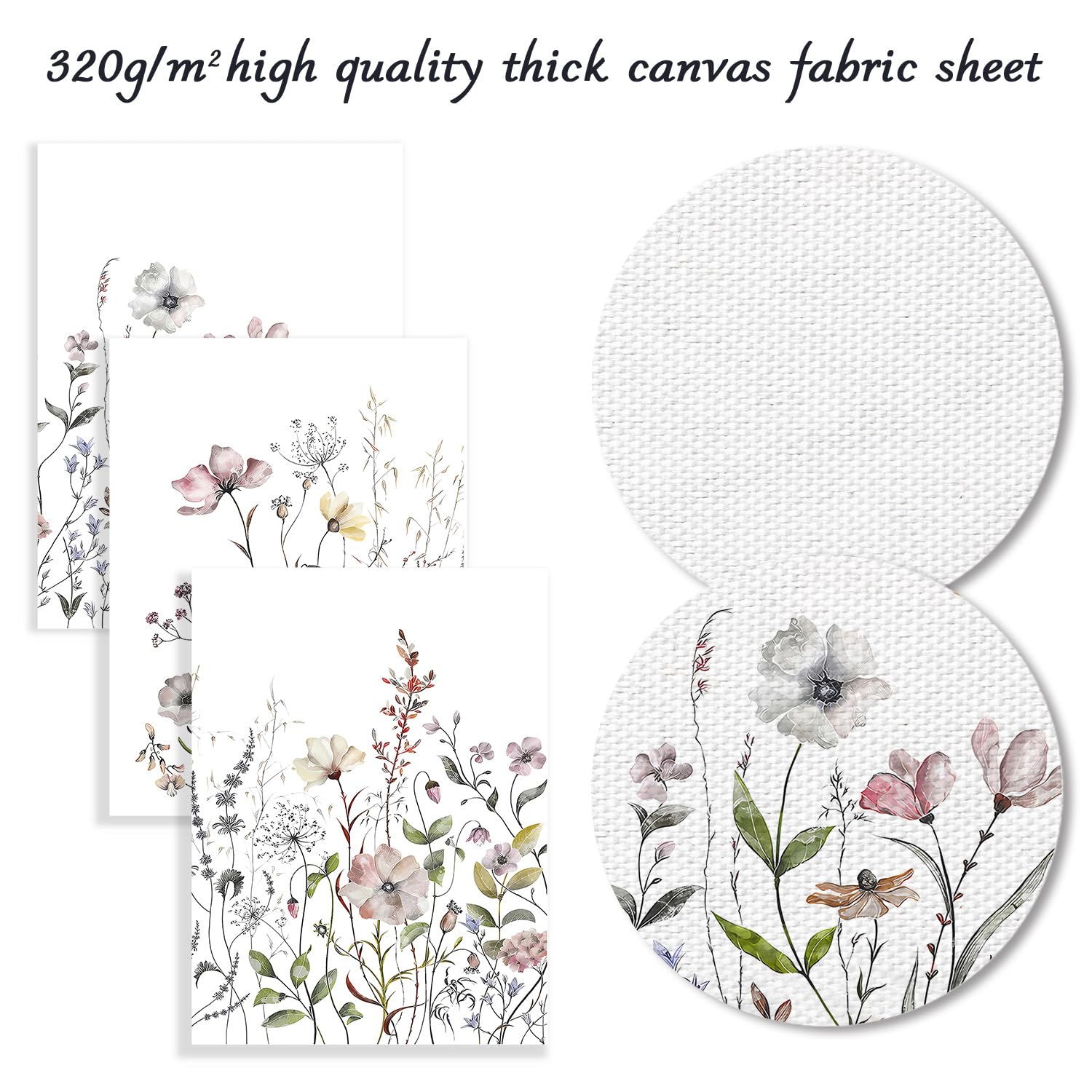 Décorations Murales Dazzlewall - Lot De 3 Toiles Fleurs Aquarelles - 30x40cm Sans Cadre - Pour Chambre, Salon, Bureau